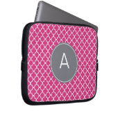 Mit Monogramm Quatrefoil Muster Laptopschutzhülle (Vorne Rechts)