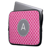Mit Monogramm Quatrefoil Muster Laptopschutzhülle (Vorderseite Links)