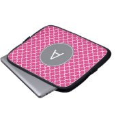 Mit Monogramm Quatrefoil Muster Laptopschutzhülle (Vorne Knopf)