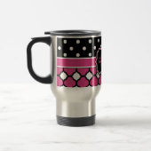 Mit Monogramm Quatrefolie Lattice Polka Dot Reisebecher (Links)