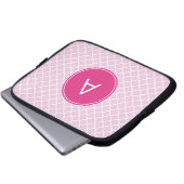 Mit Monogramm Quatrefolienmuster Laptopschutzhülle (Vorne Knopf)