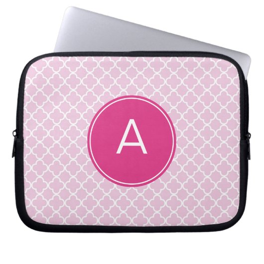Mit Monogramm Quatrefolienmuster Laptopschutzhülle (Vorderseite)