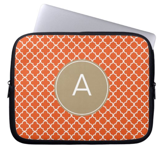 Mit Monogramm Quatrefolienmuster Laptopschutzhülle (Vorderseite)