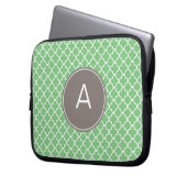 Mit Monogramm Quatrefolienmuster Laptopschutzhülle (Vorderseite Links)