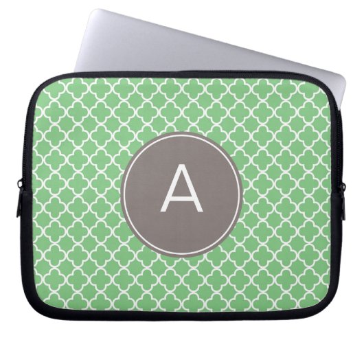 Mit Monogramm Quatrefolienmuster Laptopschutzhülle (Vorderseite)