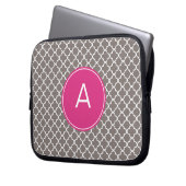 Mit Monogramm Quatrefolienmuster Laptopschutzhülle (Vorderseite Links)