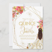 Mit Monogramm Quince Florals Garden Spanisch Einladung (Vorderseite)