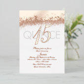 Mit Monogramm Quince-Gold-Glitzer Folieneinladung (Stehend vorne)