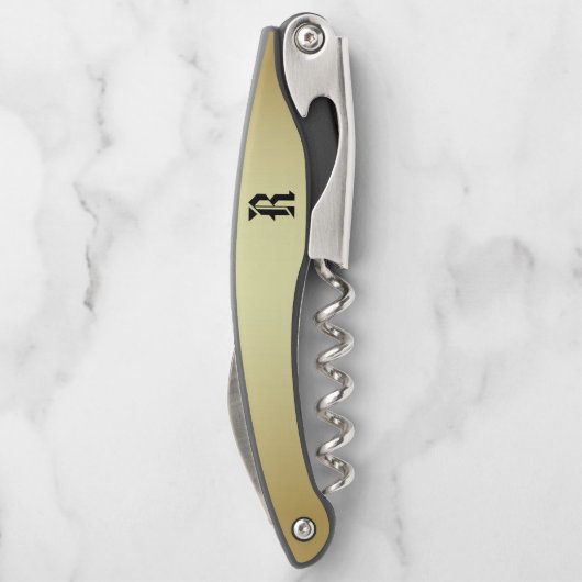 Mit Monogramm "R"-Kellerschraube Kellnermesser (Rückseite)