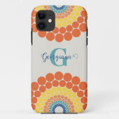 Mit Monogramm Radiant Aegean Summer Dot Mandala Case-Mate iPhone Hülle (Rückseite)