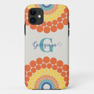 Mit Monogramm Radiant Aegean Summer Dot Mandala Case-Mate iPhone Hülle