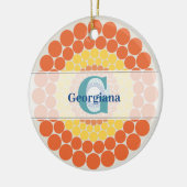Mit Monogramm Radiant Aegean Summer Dot Mandala Keramik Ornament (Links)