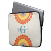 Mit Monogramm Radiant Aegean Summer Dot Mandala Laptopschutzhülle (Vorderseite Links)