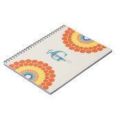 Mit Monogramm Radiant Aegean Summer Dot Mandala Notizblock (Linke Seite)