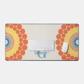 Mit Monogramm Radiant Aegean Summer Dot Mandala Schreibtischunterlage (Tastatur & Maus)