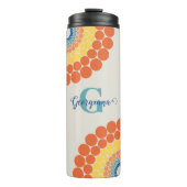 Mit Monogramm Radiant Aegean Summer Dot Mandala Thermosbecher (Vorderseite)