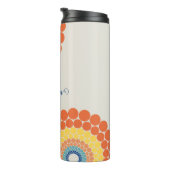 Mit Monogramm Radiant Aegean Summer Dot Mandala Thermosbecher (Nach rechts gedreht)