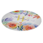 Mit Monogramm Rainbow-Floral-Schneidbrett Schneidebrett (Ecke)