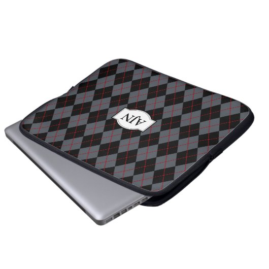 Mit Monogramm Raute Notebook-Tasche Laptopschutzhülle (Vorne Knopf)