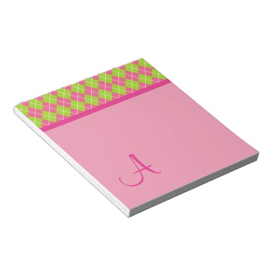 Mit Monogramm Raute Notepad Notizblock (angewinkelt)