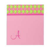 Mit Monogramm Raute Notepad Notizblock (Vorderseite)