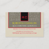 Mit Monogramm Rechnungslegung Euro Business Card Visitenkarte (Rückseite)