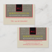 Mit Monogramm Rechnungslegung Euro Business Card Visitenkarte (Vorne/Hinten)