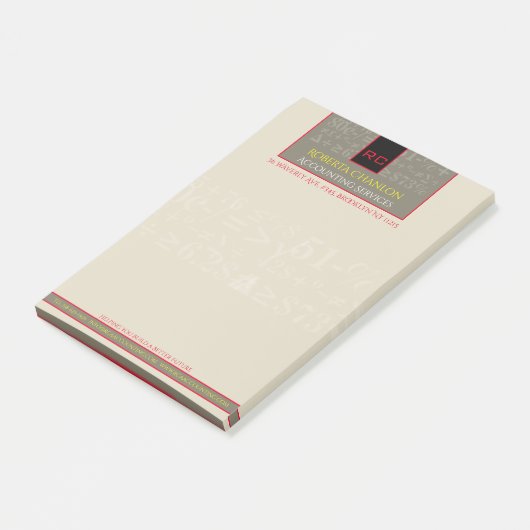 Mit Monogramm Rechnungslegungsunterlagen Post-it Klebezettel (angewinkelt)