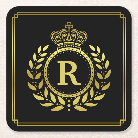 Mit Monogramm Rechteckiger Pappuntersetzer (Vorderseite)