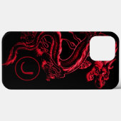 Mit Monogramm Red Asian Dragon Case-Mate iPhone Hülle (Rückseite (Horizontal))