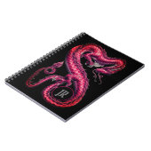 Mit Monogramm Red Asian Dragon Notebook Notizblock (Linke Seite)