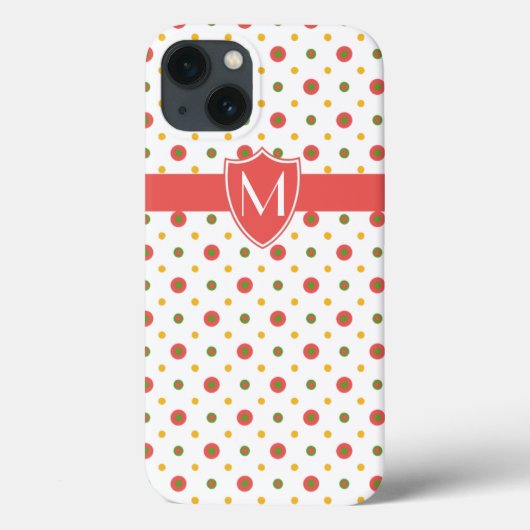 Mit Monogramm Red auf White Polka Dots iPad Mini F Case-Mate iPhone Hülle (Rückseite)