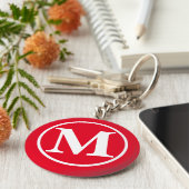 Mit Monogramm Red BB Schlüsselanhänger (Seite)