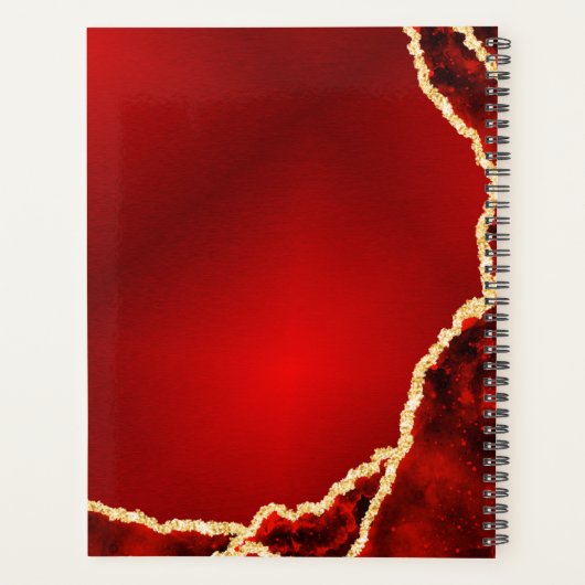 Mit Monogramm Red Black Gold Agate 2023 2024 Elega Planer (Rückseite)