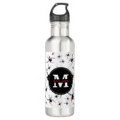 Mit Monogramm Red & Black Spider Muster Edelstahlflasche (Vorderseite)