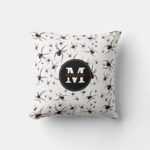 Mit Monogramm Red & Black Spider Muster Kissen