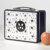 Mit Monogramm Red & Black Spider Muster Metall Brotdose (Beispiel)