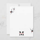 Mit Monogramm Red & Black Spider Muster Mitteilungskarte (Vorderseite)