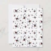 Mit Monogramm Red & Black Spider Muster Mitteilungskarte (Rückseite)