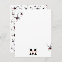 Mit Monogramm Red & Black Spider Muster