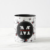 Mit Monogramm Red & Black Spider Muster Tasse (Zentrum)
