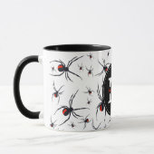 Mit Monogramm Red & Black Spider Muster Tasse (Links)