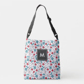 Mit Monogramm Red Blue Medical Pattern Nurse Tragetaschen Mit Langen Trägern (Rückseite)