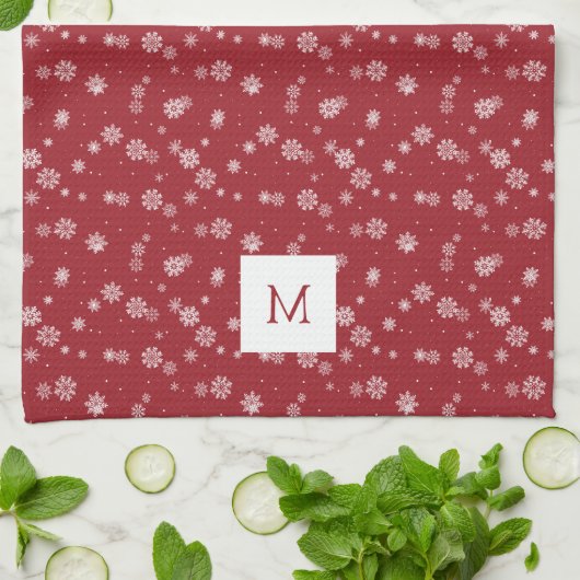 Mit Monogramm Red Kitchen Handtücher (Gefaltet)