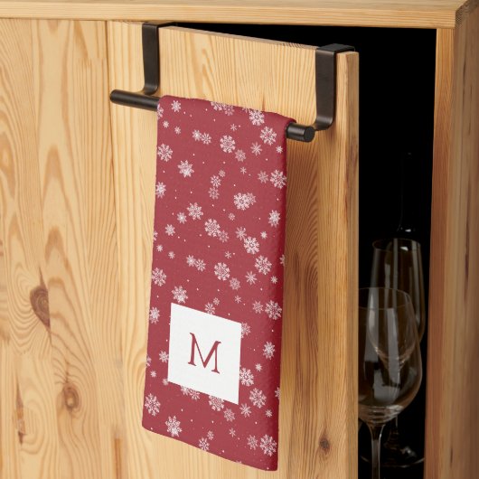 Mit Monogramm Red Kitchen Handtücher (Drittel gefaltet)