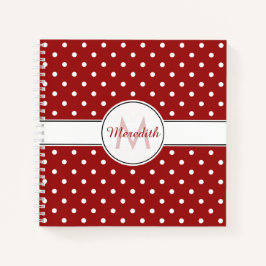 Mit Monogramm Red Polka Dots Muster Notizblock