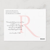 Mit Monogramm Red Poppy auf Black Danke Postkarte (Rückseite)