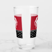 Mit Monogramm Red Schwarz-weiß Crab Nautical Glas (Links)