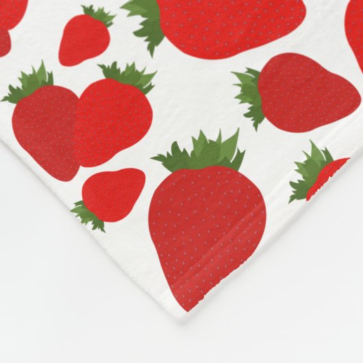 Mit Monogramm Red Strawberries Muster Fleecedecke (Ecke)