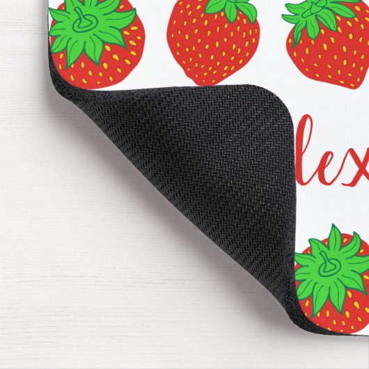 Mit Monogramm Red Strawberry Mousepad (Ecke)
